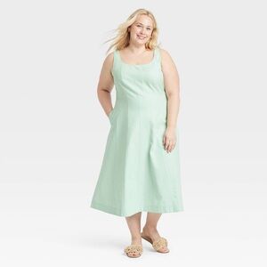 A New Day Target Midi Light Green Dress Size 24